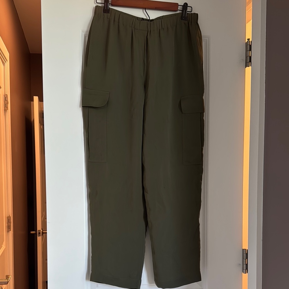 Theory 100% silk drawstring pants